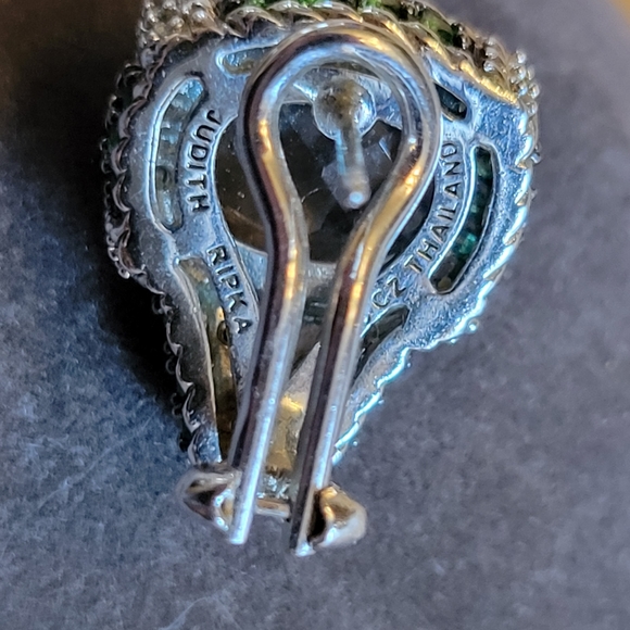 Judith Ripka green Amethyst and Tsavorite sterling earrings - Picture 3 of 4